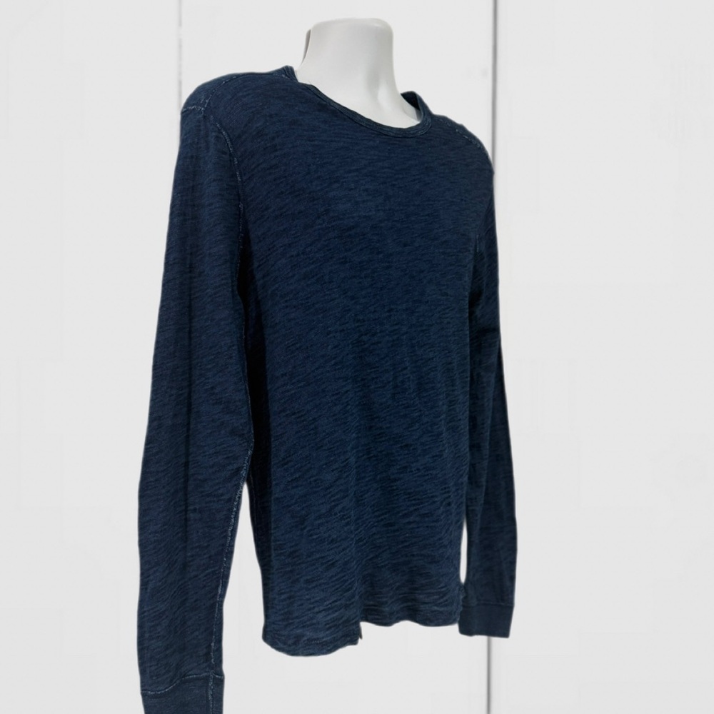 Wallace & Barnes Indigo Long Sleeve Henley Shirt Men’s Medium - Picture 4 of 8
